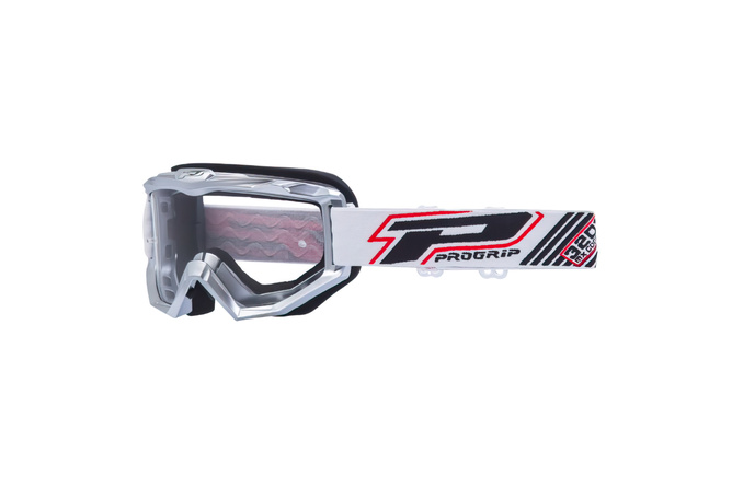 Gafas Motocross ProGrip 3201 Vidrio Transparente / Color Plata