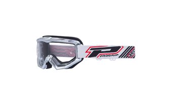 Gafas Motocross ProGrip 3201 Vidrio Transparente / Color Plata