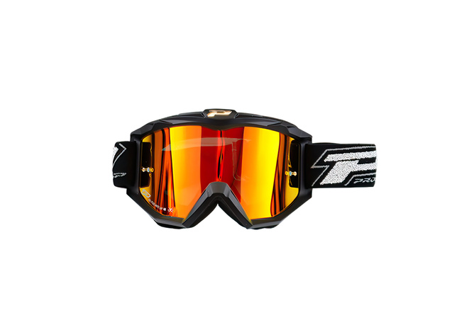 Gafas Motocross ProGrip 3204 Marco Negro Mate / Vidrio Espejado Naranja