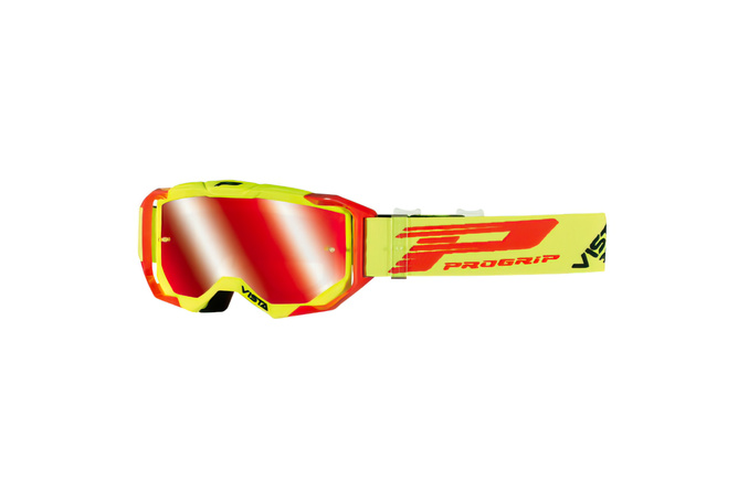 MX Goggles ProGrip 3303 neon yellow/red w/ red mirrored lens