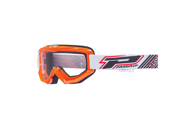Gafas Motocross ProGrip 3201 Vidrio Transparente / Color Naranja