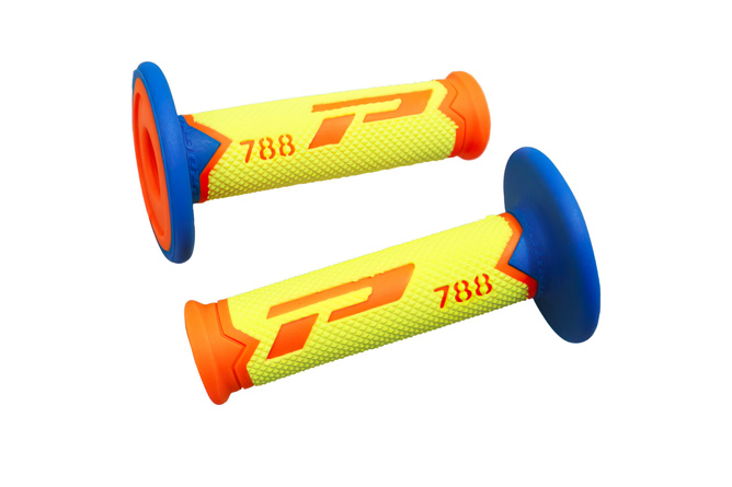 Poignées ProGrip 788 triple densité orange / jaune fluo / bleu