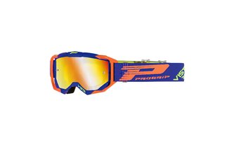 Gafas Motocross ProGrip 3303 Azul/Naranja con Vidrio Espejado Naranja