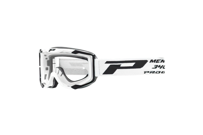 Gafas Motocross ProGrip 3400 Blanco Vidrio Transparente