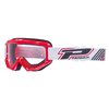 Gafas Motocross ProGrip 3201 Vidrio Transparente / Color Rojo