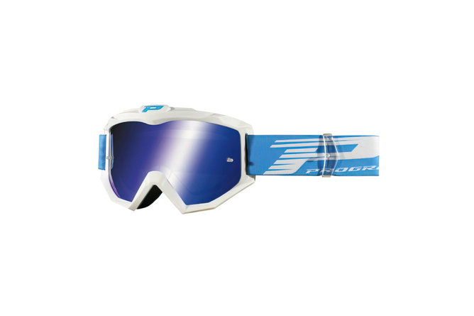 MX Goggles ProGrip 3201 FL mirrored blue/white