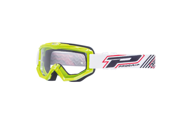 Gafas Motocross ProGrip 3201 Vidrio Transparente / Color Verde