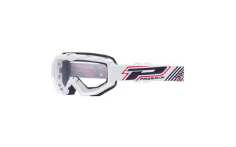 Gafas Motocross ProGrip 3201 Vidrio Transparente / Color Blanco