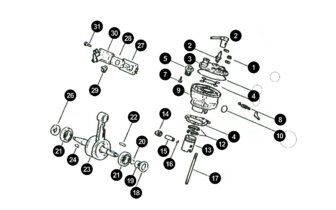 Original Spare Parts Minarelli AM6 - Cylinder / Crankshaft