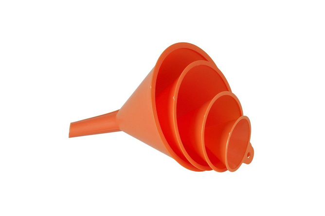 Set 4 Funnels Pressol polyethylene orange / 50-75-100-120mm