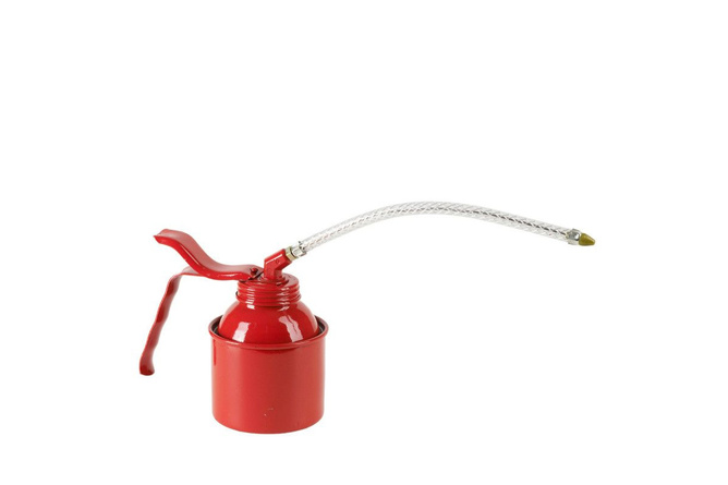 Oil Can Pressol metal w. pump red flexible spout 210mm / 250ml