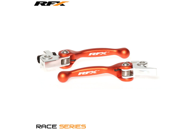 Jeu de leviers RFX Race retournables forgés orange - KTM / Husqvarna / GasGas