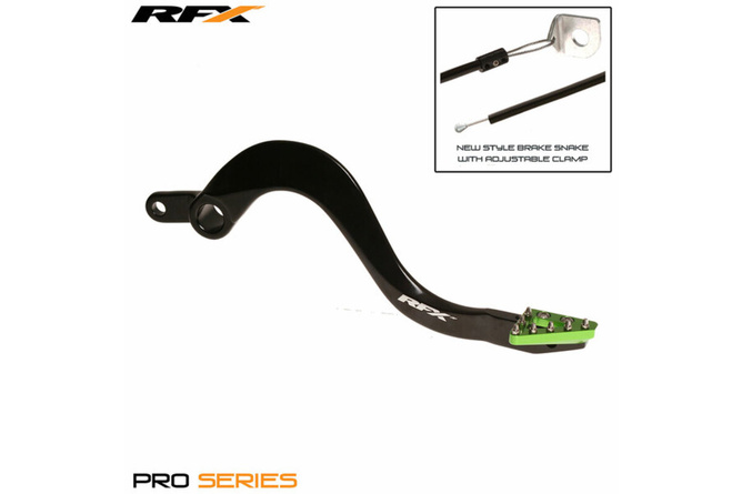 Pédale de frein RFX Pro standard noir / vert - Kawasaki KX 125