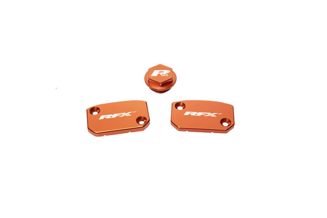 Abdeckung Brems- / Kupplungszylinder (Set) RFX Pro orange KTM SX / SXF (Brembo Bremse + Kupplung)