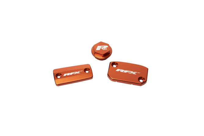 Abdeckung Brems- / Kupplungszylinder (Set) RFX Pro orange KTM SX / SXF (Brembo Bremse + Magura Kupplung)
