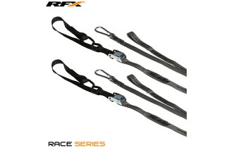 Spanngurte RFX Race Series 1,0 grau / schwarz mit Schlaufe und Karabinerhaken