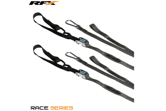 Sangles RFX Race Series 1,0 gris / noir avec boucle supplémentaire et mousqueton