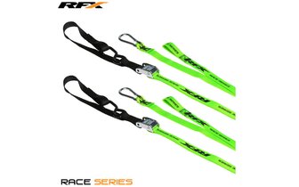 Spanngurte RFX Race Series 1,0 grün / schwarz mit Schlaufe und Karabinerhaken