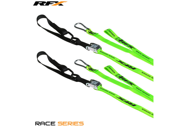 Tie Down Straps RFX Race Series 1,0 green / black with extra loop & carabiner