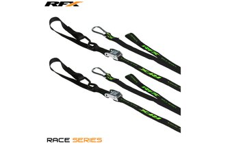 Spanngurte RFX Race Series 1,0 schwarz / grün mit Schlaufe und Karabinerhaken
