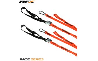Spanngurte RFX Race Series 1,0 orange / schwarz mit Schlaufe und Karabinerhaken