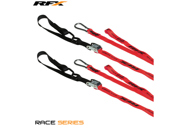 Spanngurte RFX Race Series 1,0 rot / schwarz mit Schlaufe und Karabinerhaken