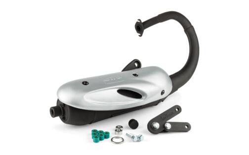 Pot D'Échappement Leovince Hand Made TT Poli Aluminium - Homologué CE Pour Scooter