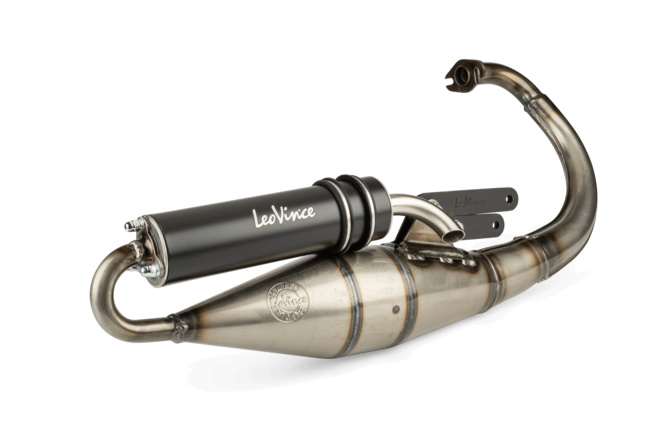 Auspuff LeoVince Handmade TT Black Minarelli stehend