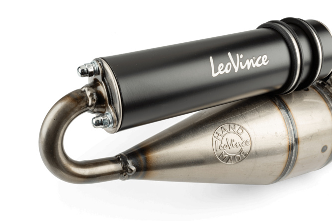 Auspuff LeoVince Handmade TT Black Minarelli stehend