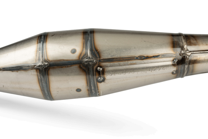 Auspuff LeoVince Handmade TT Black Minarelli stehend