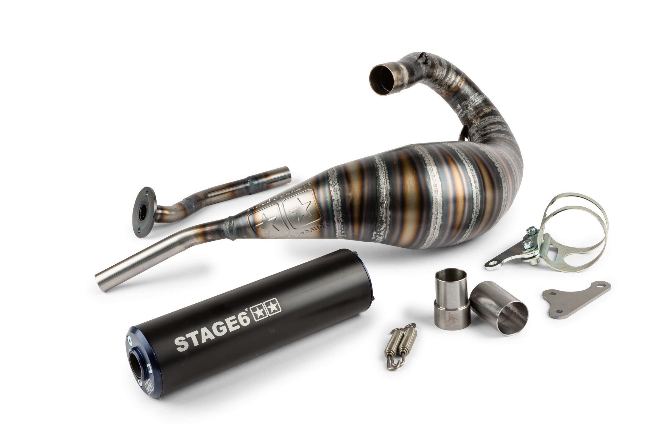 Motorrad Auspuff Schalldämpfer Für 80ccm - Flexibles Rohr Metall Schwarz