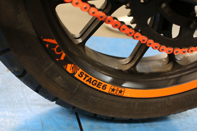Felgenaufkleber Motorrad Wheelsticker Cafe Racer Saw orange - W