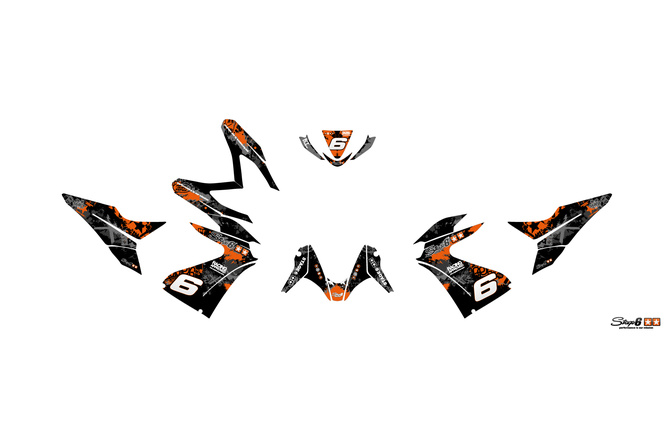 Graphic Kit Yamaha Aerox after 2013 Stage6 orange / black