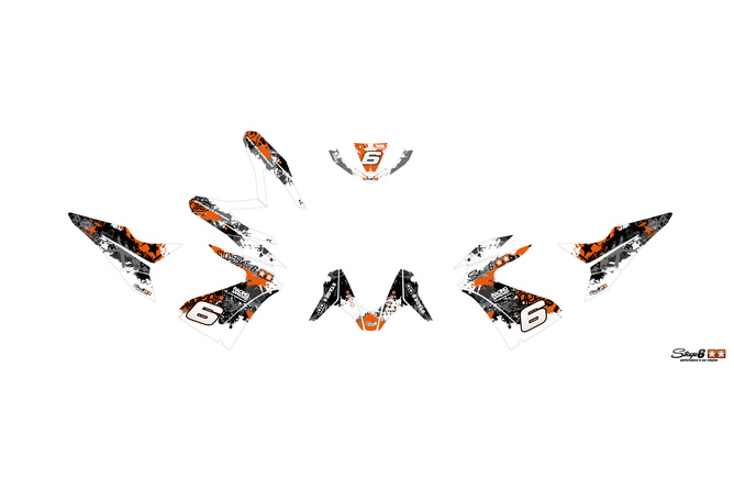 Dekor Kit Yamaha Aerox ab 2013 Stage6 orange / weiß