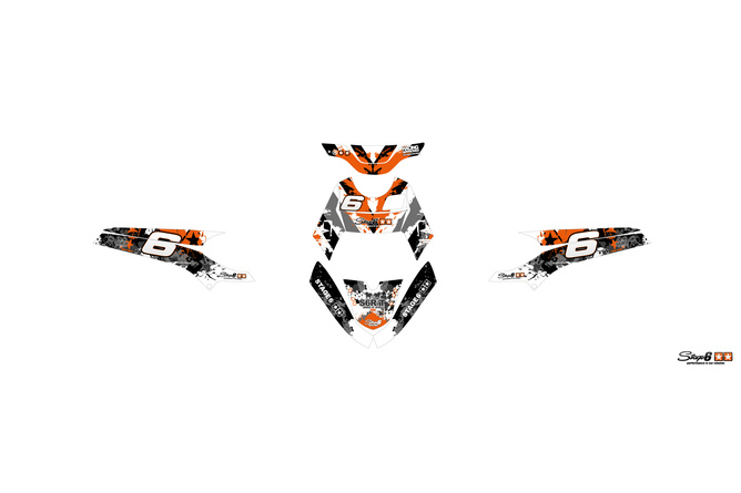 Graphic Kit Yamaha BWs / Booster after 2004 Stage6 orange / white