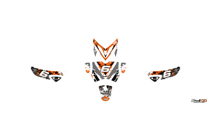 Graphic Kit Yamaha Slider / Stunt Stage6 orange / white