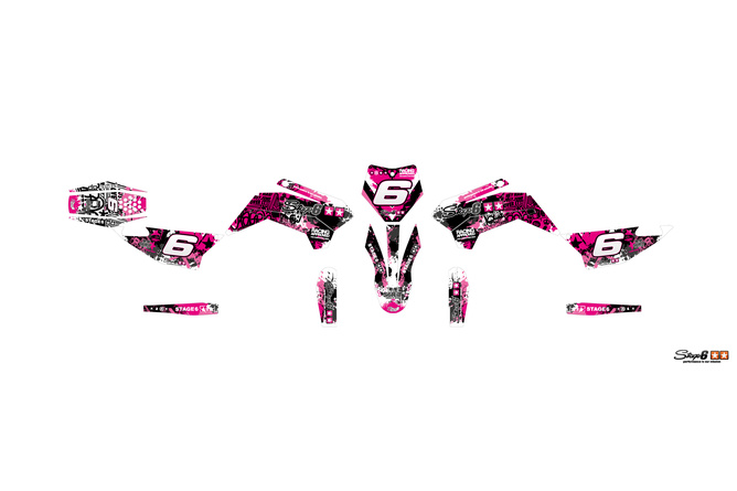 Dekor Kit Pitbike YCF Pilot Stage6 pink / schwarz