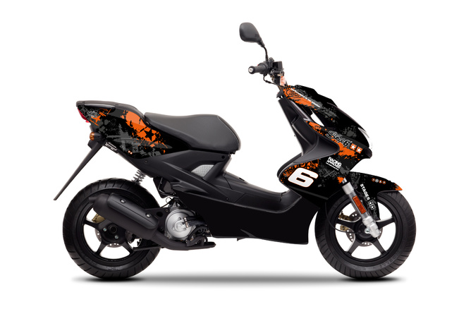 Kit Deco Moto Yamaha Aerox hasta 2013 Stage6 Naranja / Negro