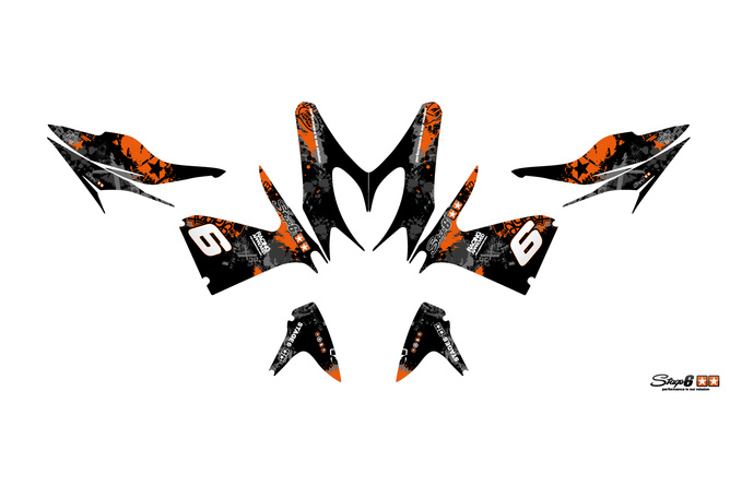 Kit déco MBK Nitro avant 2013 Stage6 orange / noir