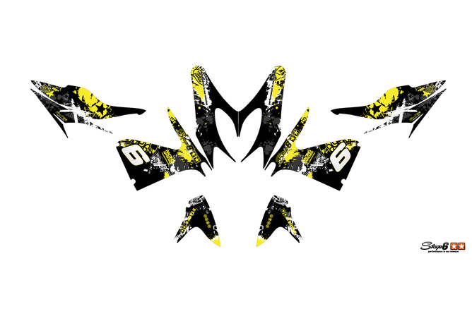 Kit déco MBK Nitro avant 2013 Stage6 jaune / noir
