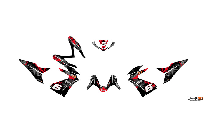 Dekor Kit Yamaha Aerox ab 2013 Stage6 rot / schwarz