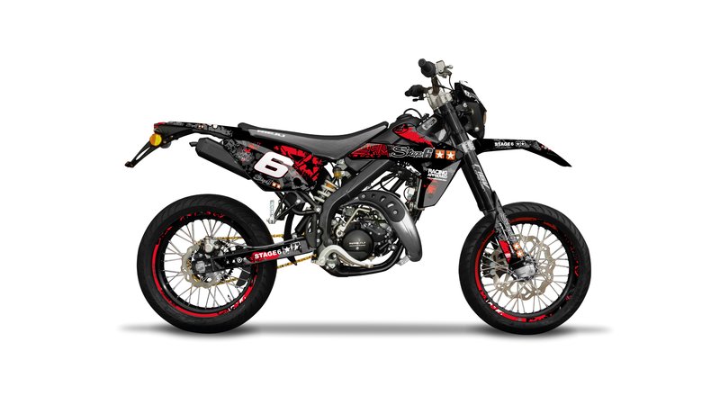 Kit Decalcomanie Motocross Per Rieju MRT 50 (2009-2021) - Colore Rosso Wix