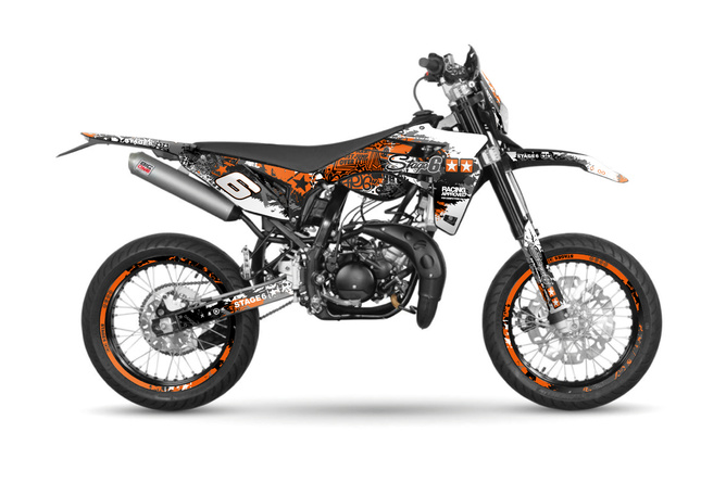 Graphic Kit Sherco SM-R 50 after 2018 Stage6 orange / white