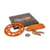 Kit catena 13x53 - 420 Stage6 alu CNC Arancione Derbi DRD Pro