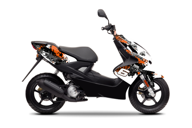 Dekor Kit Yamaha Aerox bis 2013 Stage6 orange / weiß