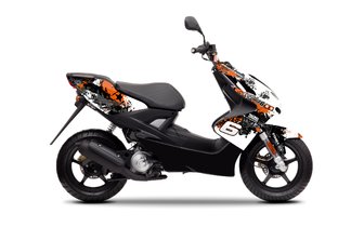 Dekor Kit Yamaha Aerox bis 2013 Stage6 orange / weiß