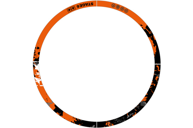 Felgenrandaufkleber Kit 10" Stage6 orange / weiß