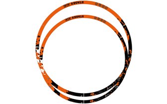 Felgenrandaufkleber Kit 12" Stage6 orange / schwarz