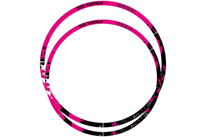 Rim Sticker Kit 12" & 13" Stage6 pink / black 