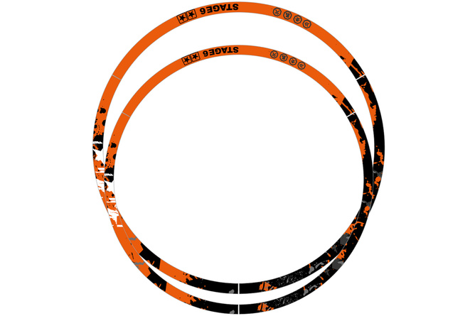 Kit adesivo cerchione 12" Stage6 arancione / bianco 